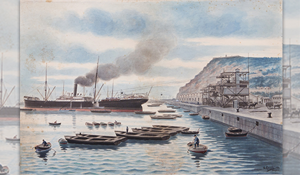 painting port barcelona Sant Bertran