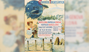 Cartell publicitari ruta Barcelona compañia trasatlántica