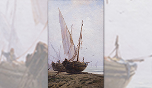 pintura barques platja modest urgell inglada