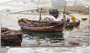 pintura barques pesca joan llaverias labró