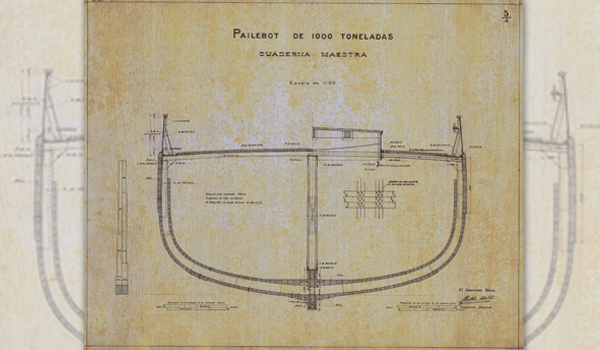 Quaderna mestra de pailebot de 1.000 tones, núm. 251
